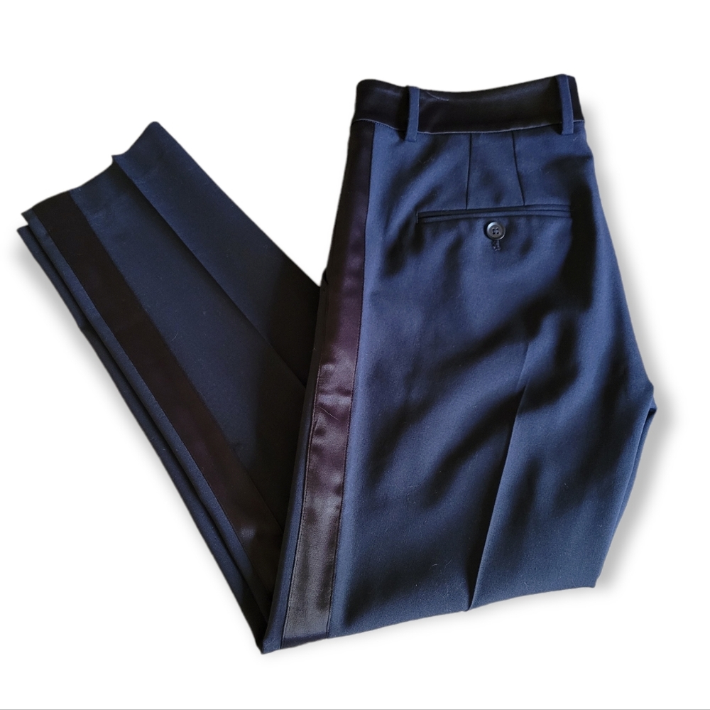 Vince navy blue tuxedo style cropped pants size 4